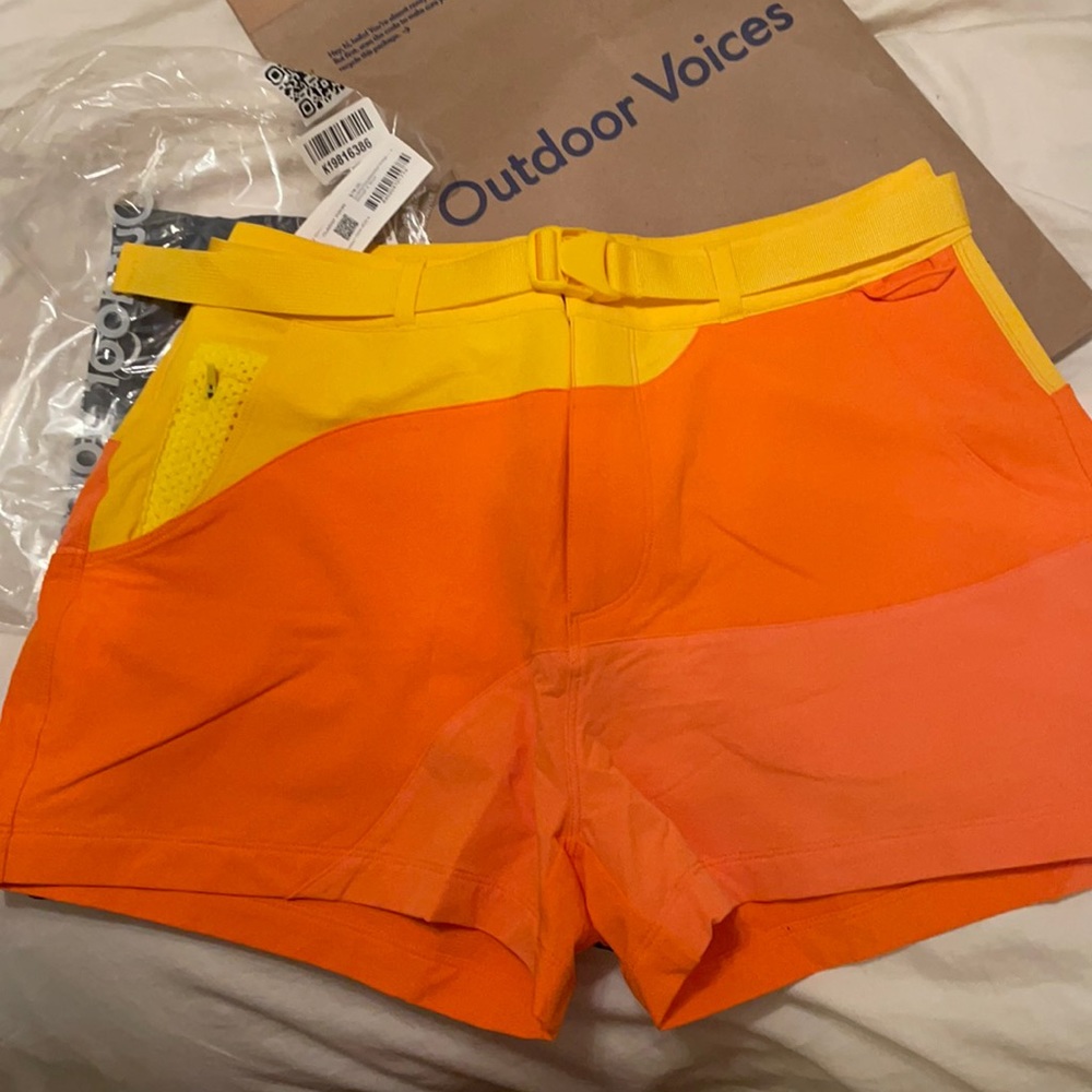 Outdoor Voices Rectrek Shorts 3” Inseam Yellow Orange